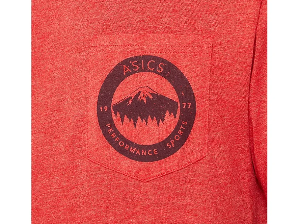 Discount ASICS 1977 MOUNTAIN TEE Classic Red Heather