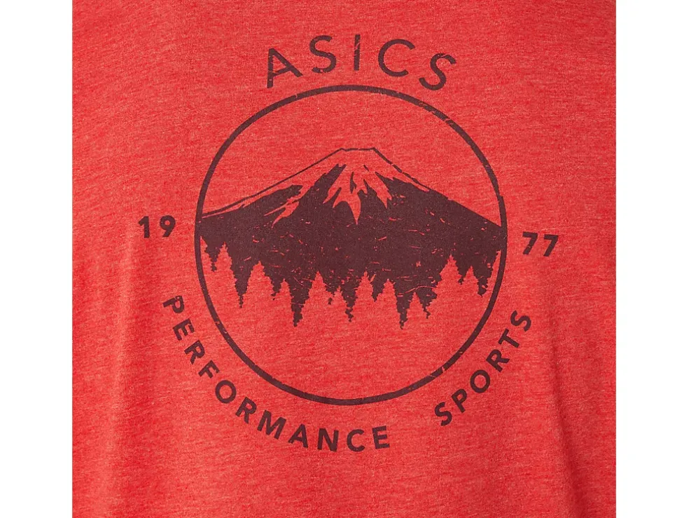 Discount ASICS 1977 MOUNTAIN TEE Classic Red Heather