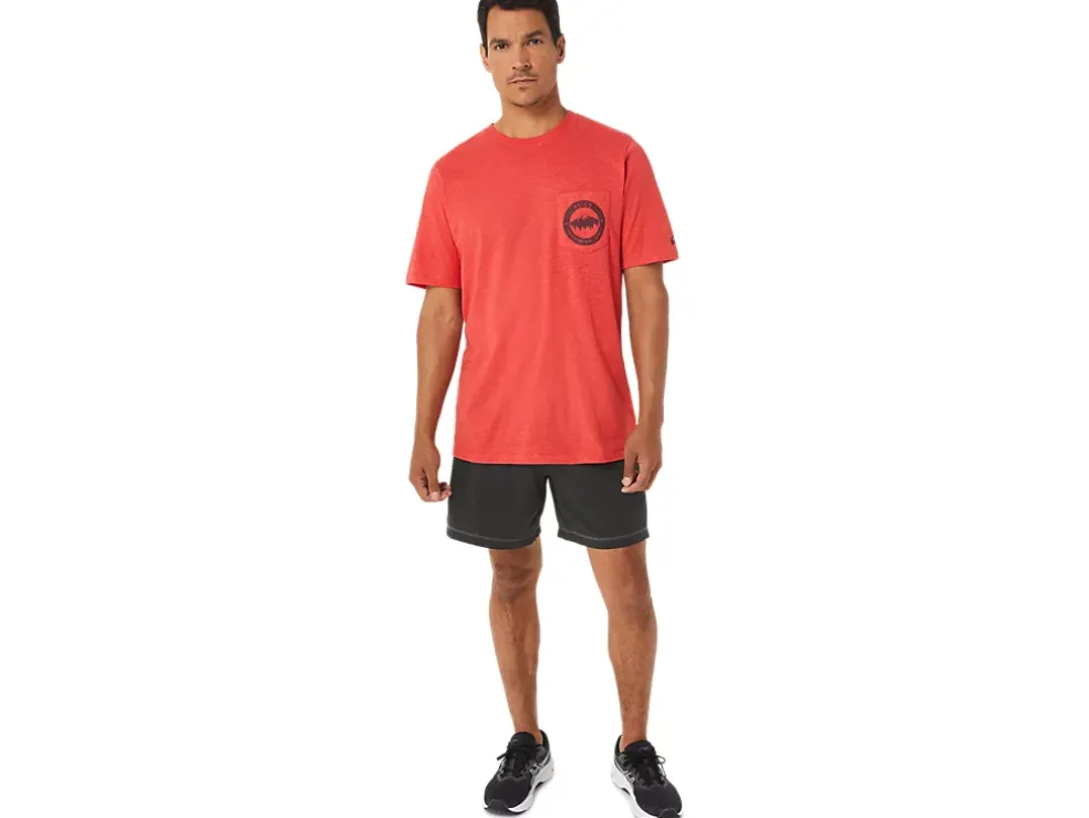 Discount ASICS 1977 MOUNTAIN TEE Classic Red Heather