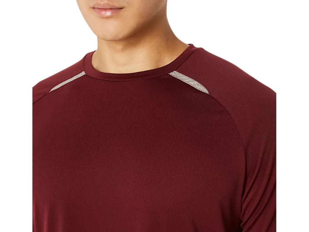 Hot ASICS ACTIBREEZE JACQUARD KNIT SHORT SLEEVE TOP Antique Red