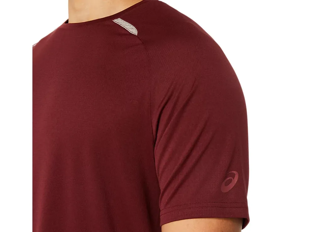 Hot ASICS ACTIBREEZE JACQUARD KNIT SHORT SLEEVE TOP Antique Red