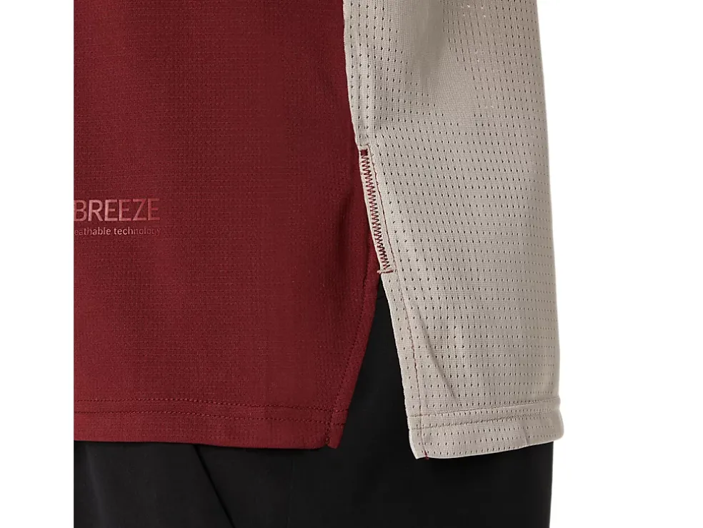 Hot ASICS ACTIBREEZE JACQUARD KNIT SHORT SLEEVE TOP Antique Red