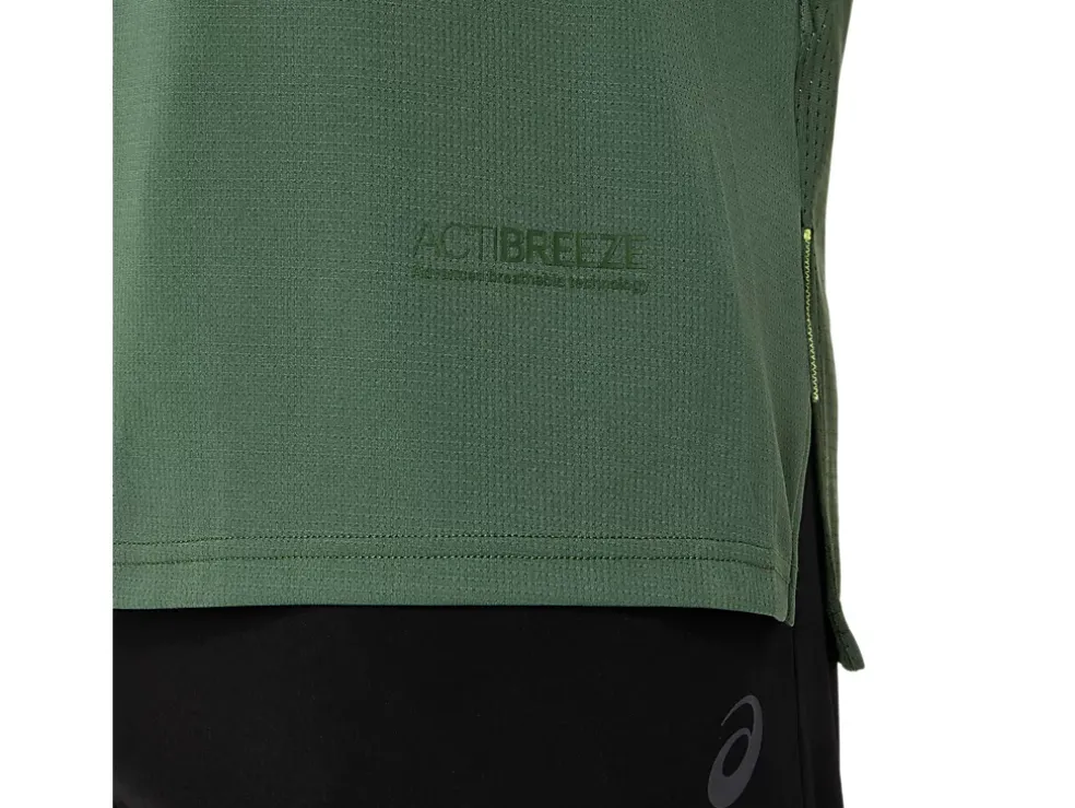 Best ASICS ACTIBREEZE JACQUARD KNIT SHORT SLEEVE TOP Serpentine Green