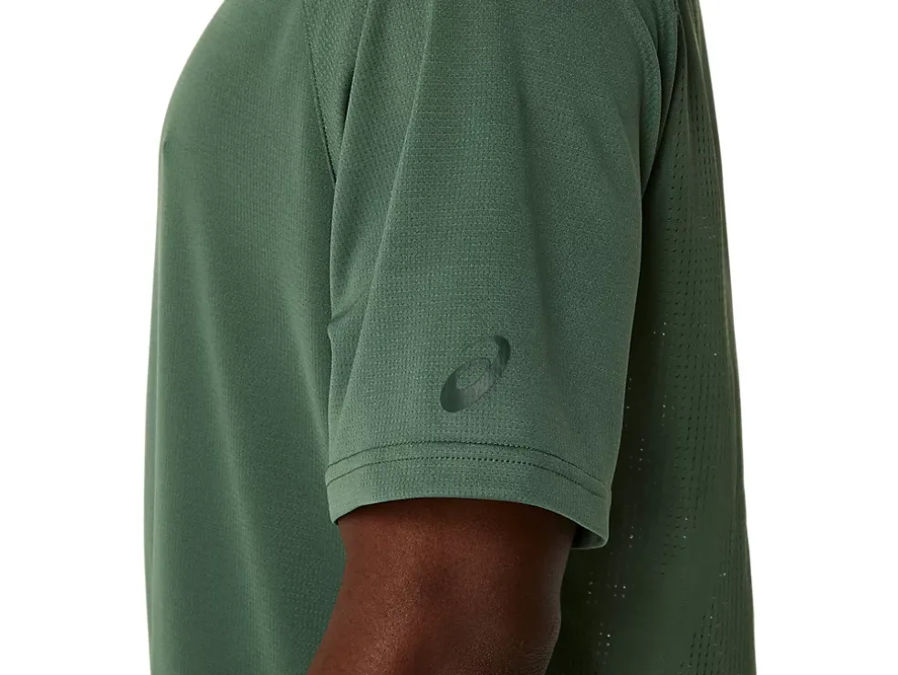 Best ASICS ACTIBREEZE JACQUARD KNIT SHORT SLEEVE TOP Serpentine Green