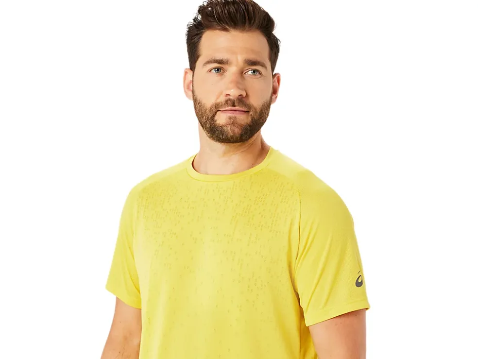 Best Sale ASICS ACTIBREEZE JACQUARD SHORT SLEEVE TOP Light Mustard