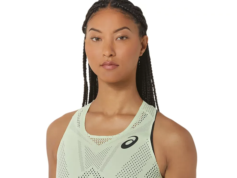 Hot ASICS ACTIBREEZE JACQUARD SINGLET Whisper Green