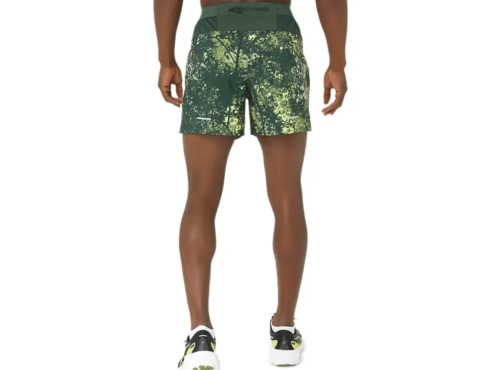 Sale ASICS ALL OVER PRINT 5IN SHORT Rain Forest/Glow Yellow