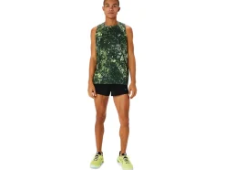 Cheap ASICS ALL OVER PRINT SINGLET Rain Forest/Glow Yellow