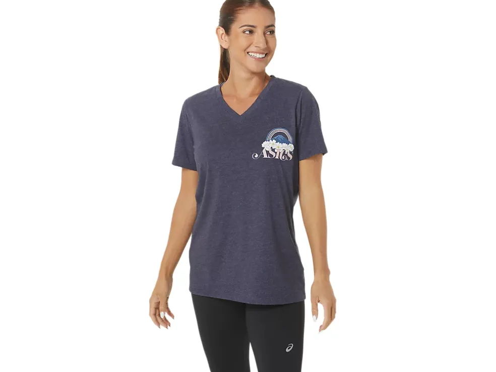 Store ASICS ADVENTURE ALANNA V-NECK Peacoat Heather