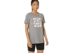 Fashion ASICS Â HIBISCUS SLOGAN CREW Medium Grey Heather