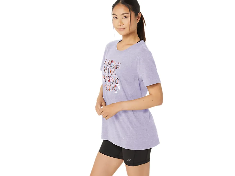New ASICS HIBISCUS SLOGAN CREW Dusk Violet