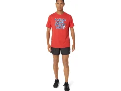 Sale ASICS HIBISCUS SLOGAN TEE Classic Red Heather