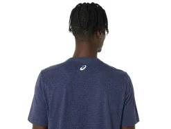 Clearance ASICS HIBISCUS SLOGAN TEE Peacoat Heather