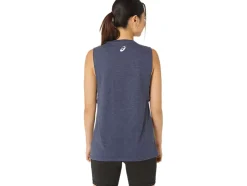 Discount ASICS NYC CITYSCAPE RUN MUSCLE TEE Peacoat Heather