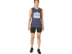 Discount ASICS NYC CITYSCAPE RUN MUSCLE TEE Peacoat Heather