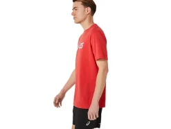 Fashion ASICS STANDOUT FOURTH SHORT SLEEVE Classic Red Heather