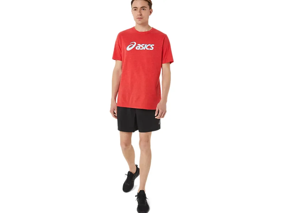 Fashion ASICS STANDOUT FOURTH SHORT SLEEVE Classic Red Heather