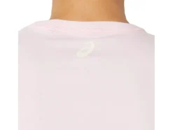 Clearance ASICS STRIPE SHORT SLEEVE TEE Pink Salt