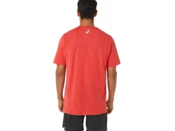 Cheap ASICS STRIPE SHORT SLEEVE TEE Classic Red Heather