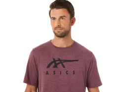 Flash Sale ASICS STRIPE SHORT SLEEVE TEE Deep Mars Heather