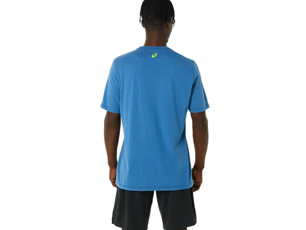 Clearance ASICS STRIPE SHORT SLEEVE TEE Azure