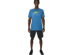 Clearance ASICS STRIPE SHORT SLEEVE TEE Azure
