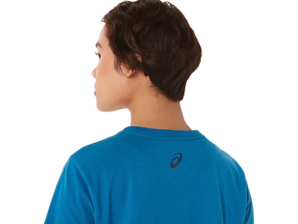 Best ASICS STRIPES V-NECK Reborn Blue