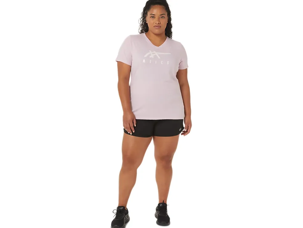 Online ASICS STRIPES V-NECK Barely Rose