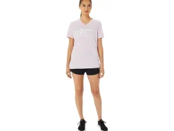 Online ASICS STRIPES V-NECK Barely Rose