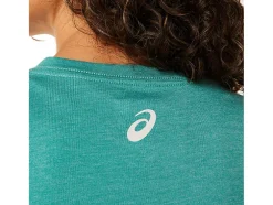 New ASICS STRIPES V-NECK Sage Heather