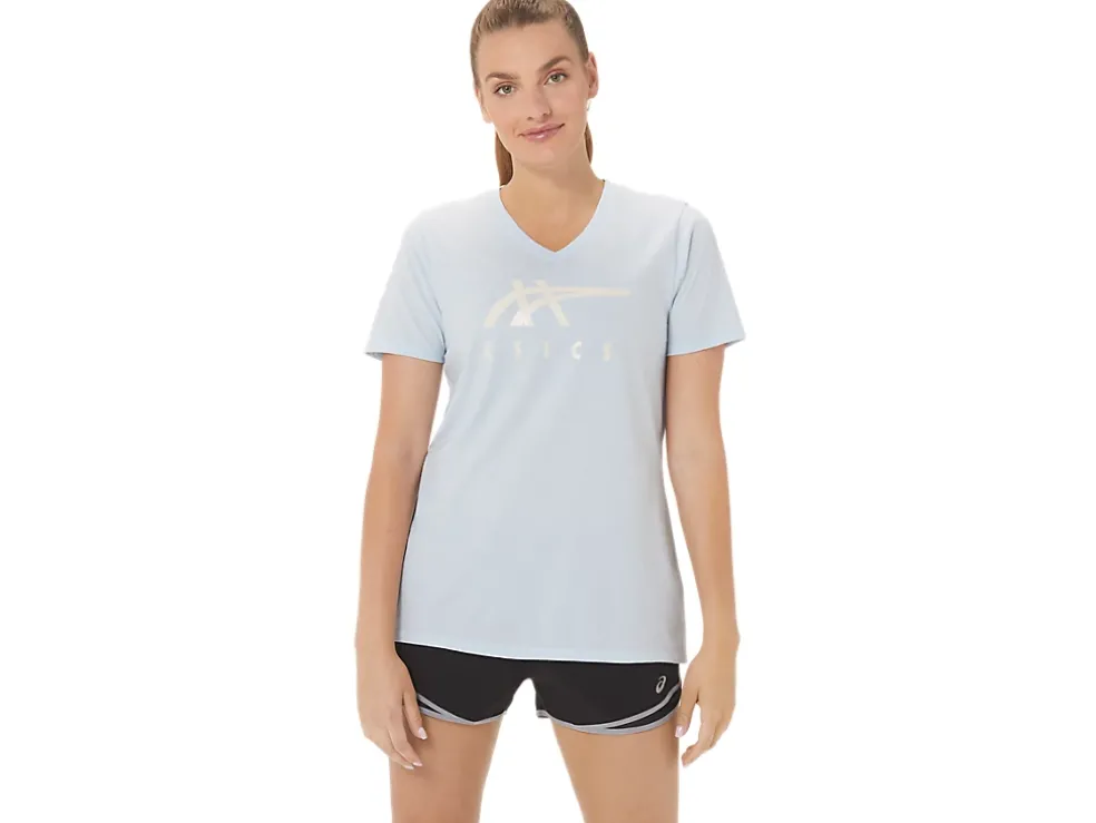 Hot ASICS STRIPES V-NECK Soft Sky