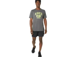 Discount ASICS UNISEX TENNIS GRAPHIC TEE Dark Grey Heather