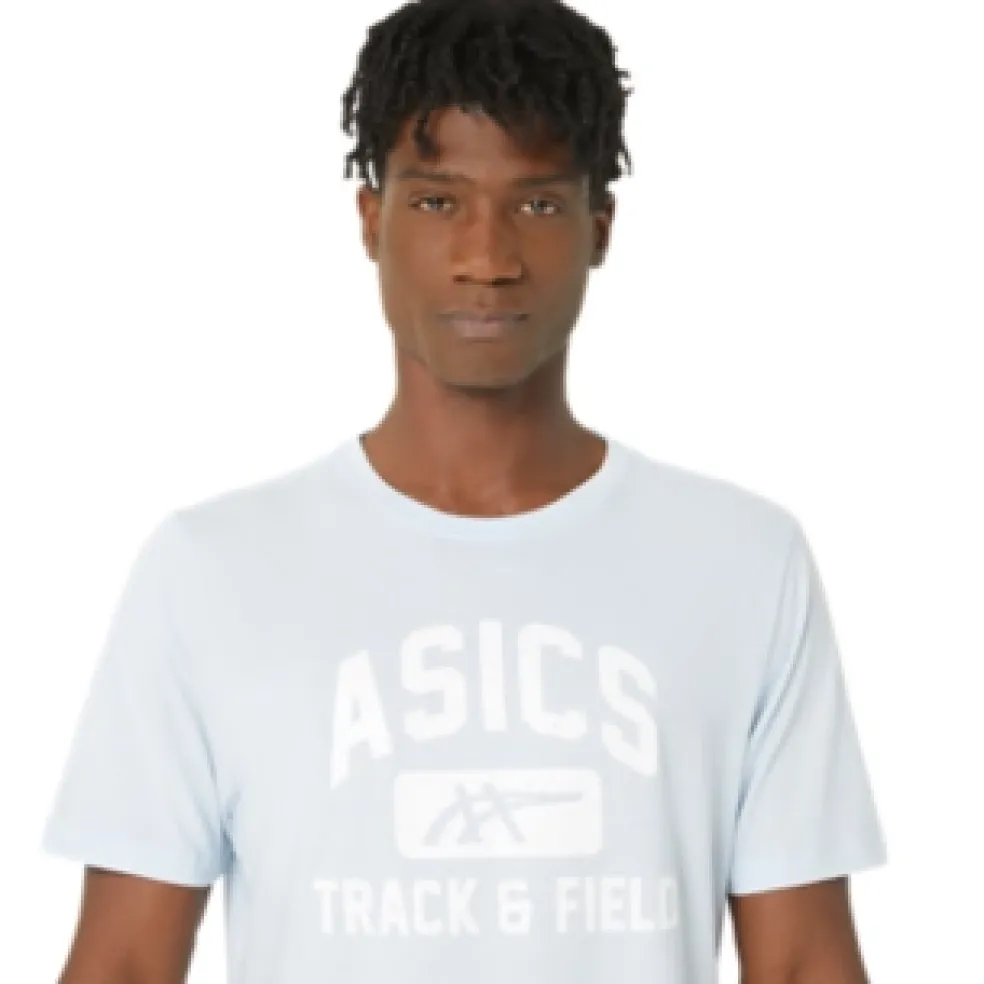 Outlet ASICS UNISEX TRACK AND FIELD GRAPHIC TEE Soft Sky