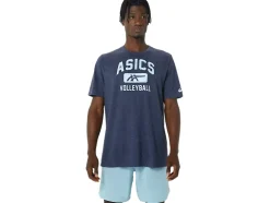 Cheap ASICS VOLLEYBALL GRAPHIC TEE Peacoat Heather