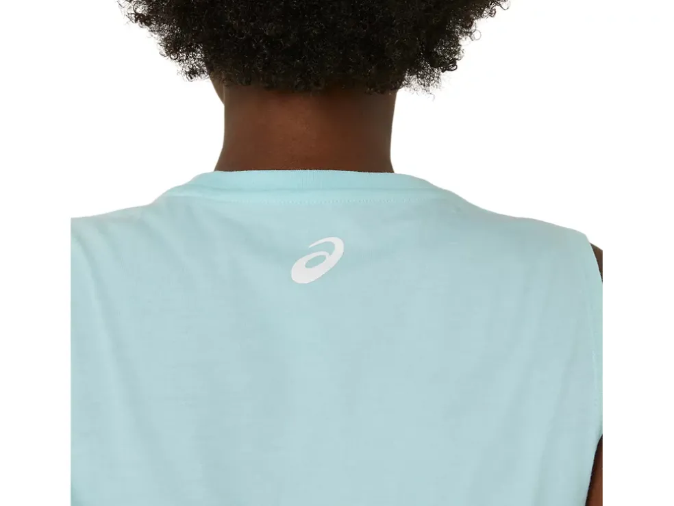 Sale ASICS YOUR ADVENTURE MUSCLE TEE Clear Blue