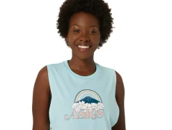 Sale ASICS YOUR ADVENTURE MUSCLE TEE Clear Blue