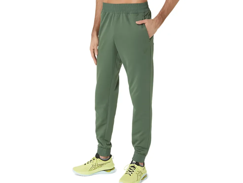 Hot ASICS BRUSHED FLEECE PANTS Serpentine Green