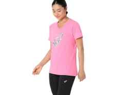Store ASICS CARNATION SHORT SLEEVE V-NECK Hot Pink