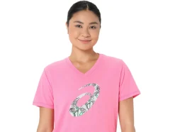 Store ASICS CARNATION SHORT SLEEVE V-NECK Hot Pink