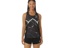 Best Sale ASICS CJ-LINE LIGHT SINGLET Performance Black/Whisper Green