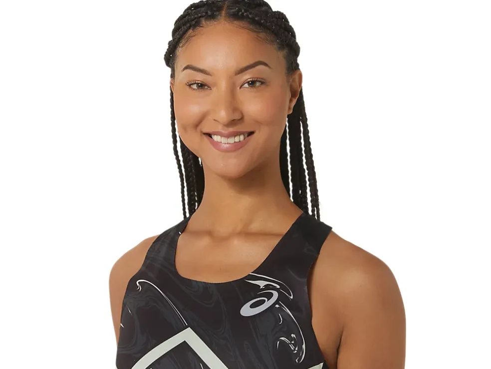 Best Sale ASICS CJ-LINE LIGHT SINGLET Performance Black/Whisper Green
