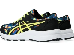 New ASICS CONTEND 8 GRADE SCHOOL Black/Glow Yellow