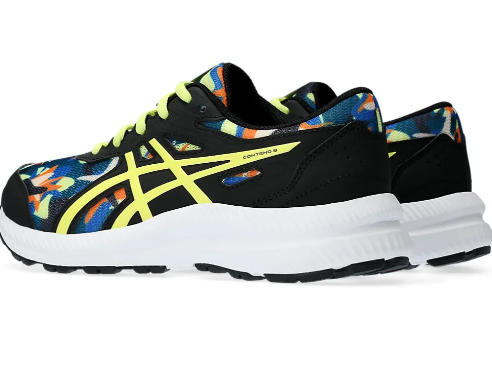 New ASICS CONTEND 8 GRADE SCHOOL Black/Glow Yellow