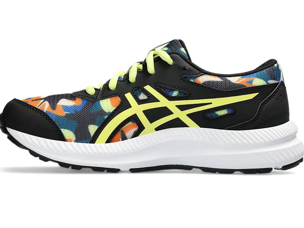 New ASICS CONTEND 8 GRADE SCHOOL Black/Glow Yellow