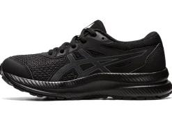 Discount ASICS CONTEND 8 GRADE SCHOOL Black/Carrier Grey