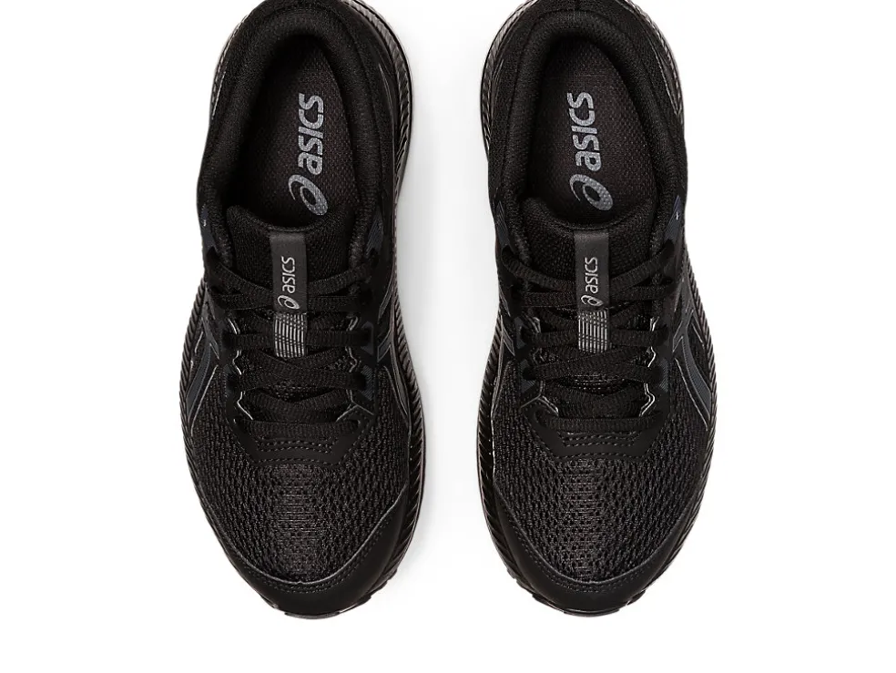 Discount ASICS CONTEND 8 GRADE SCHOOL Black/Carrier Grey