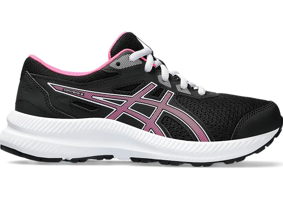 Cheap ASICS CONTEND 8 GRADE SCHOOL Black/Hot Pink