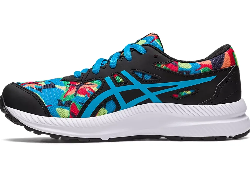 Fashion ASICS CONTEND 8 GRADE SCHOOL Black/Island Blue