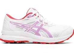 Shop ASICS CONTEND 8 GRADE SCHOOL White/Orchid