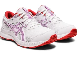 Shop ASICS CONTEND 8 GRADE SCHOOL White/Orchid